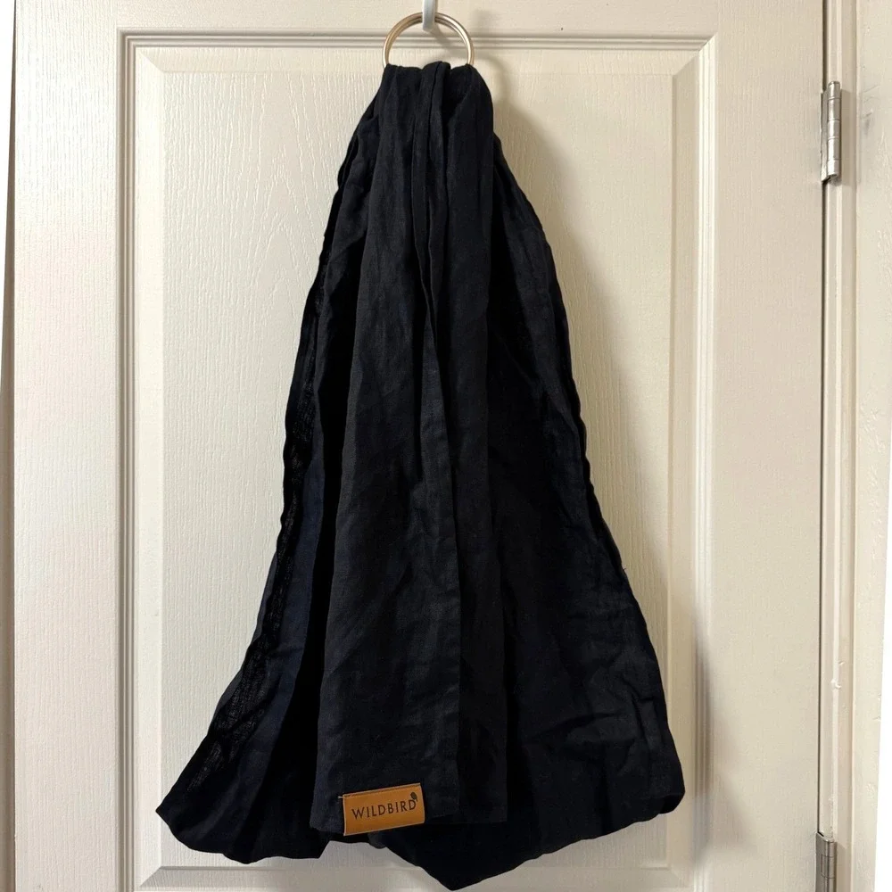WildBird Raven Black Linen Ring Sling 90